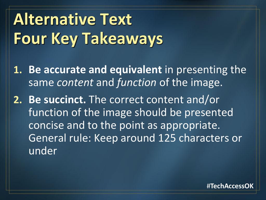 Alternative Text Four Key Takeaways