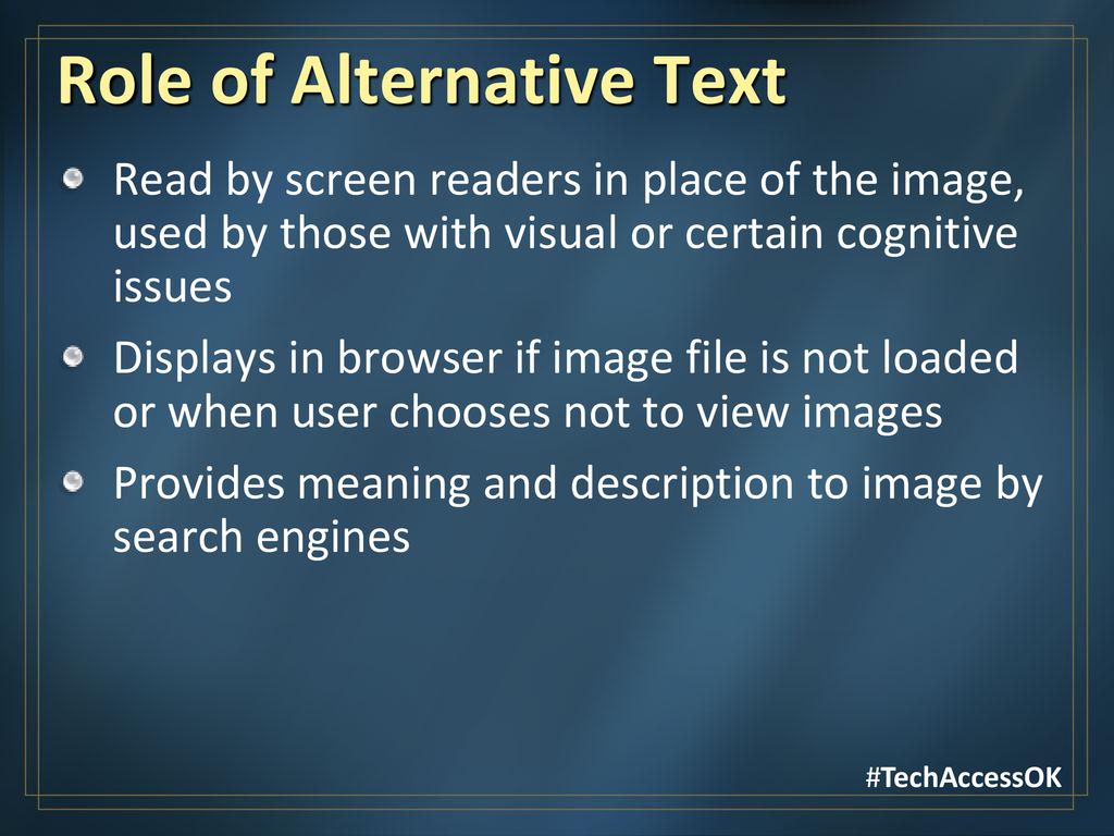 Role of Alternative Text