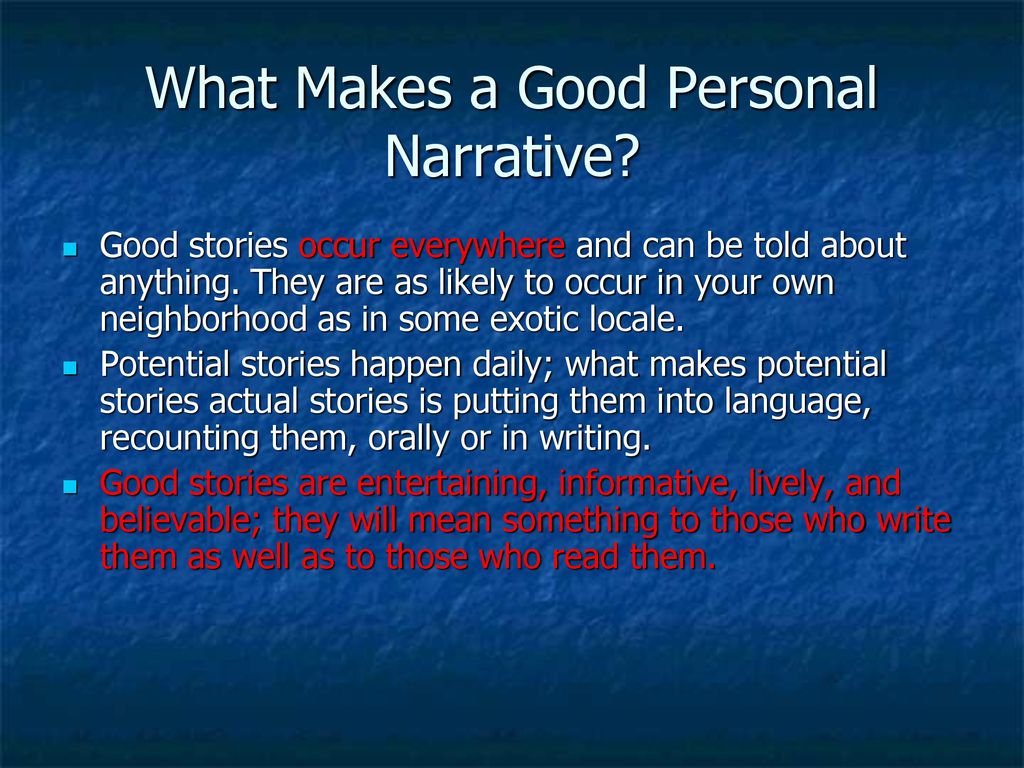 what is a personal narrative story