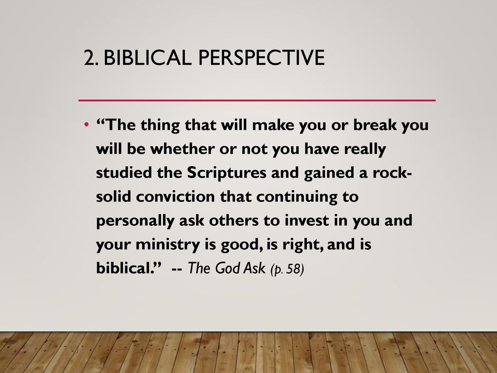 2. Biblical perspective