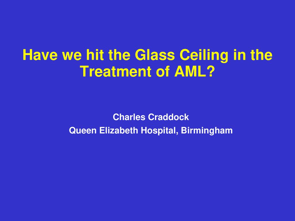 Have We Hit The Glass Ceiling In The Treatment Of Aml Ppt