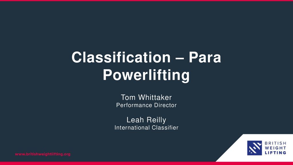 Classification – Para Powerlifting