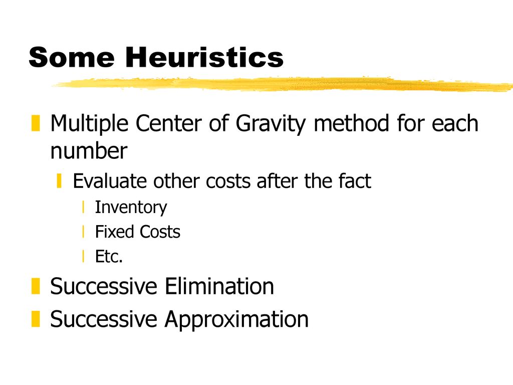 Location where to put facilities transportation costs ppt download
