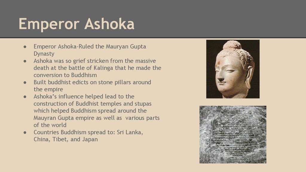 Emperor Ashoka Emperor Ashoka-Ruled the Mauryan Gupta Dynasty
