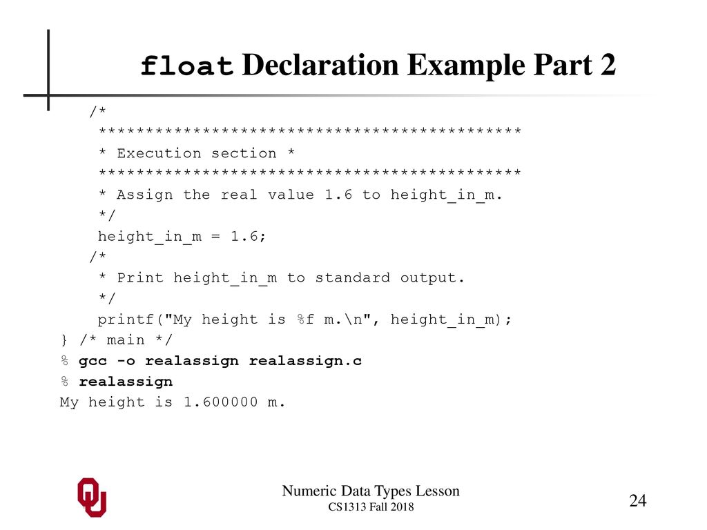 Numeric Data Types Outline - ppt download
