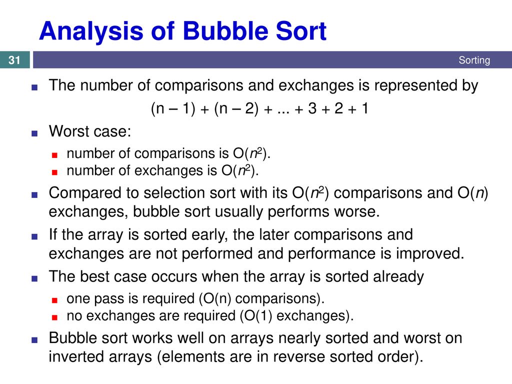 Bubble Sort and its Analysis