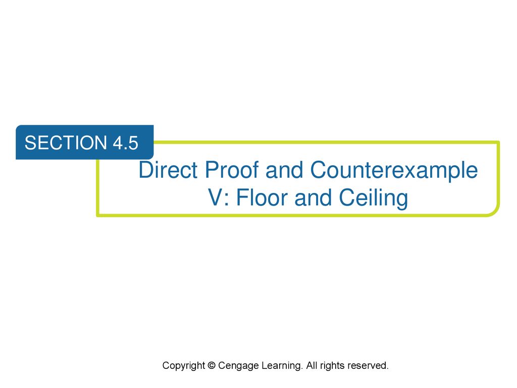 Direct Proof And Counterexample V Floor And Ceiling Ppt Download