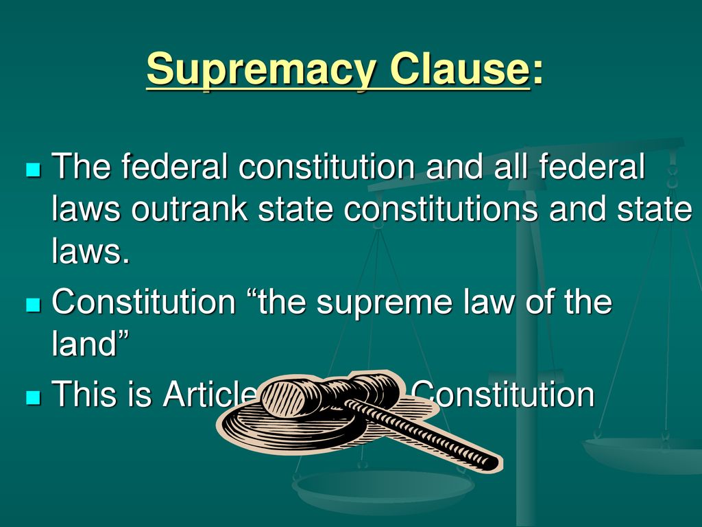 The constitution the constitution is the supreme law of the land ppt