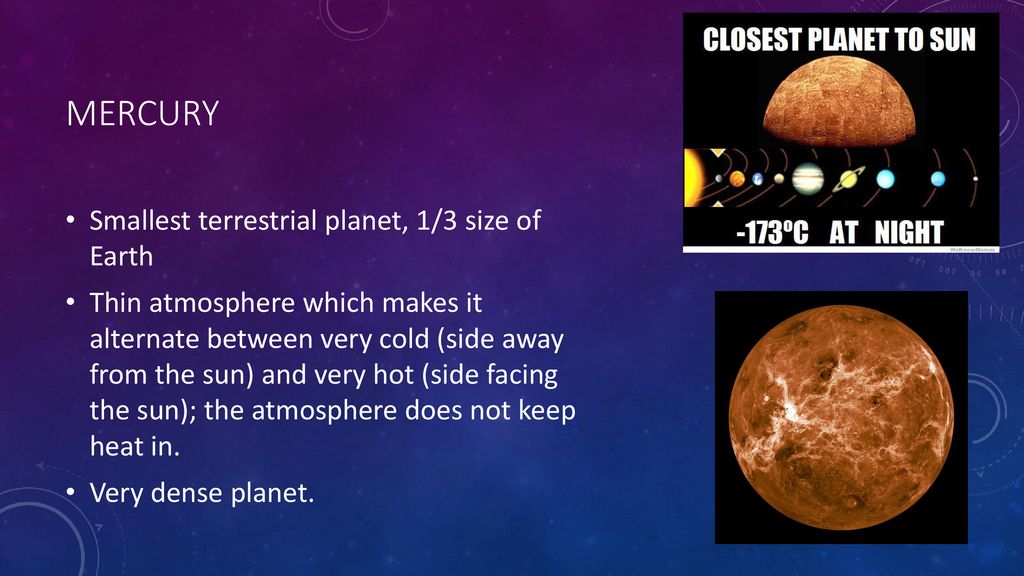 mercury Smallest terrestrial planet, 1/3 size of Earth - ppt download