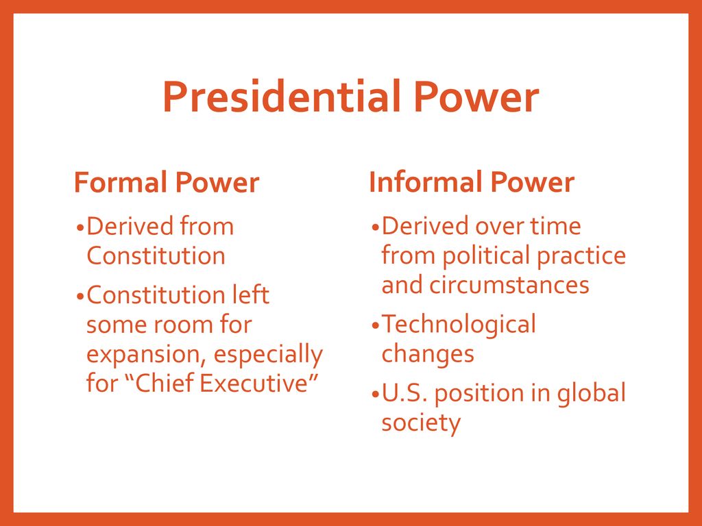 formal powers of the president