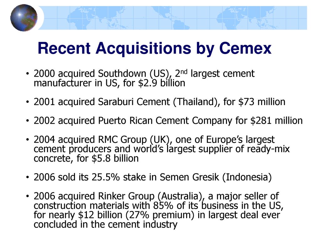 CEMEX Case Submitted To: Shadat Khan (STN) MGT 372 Section Ppt Download