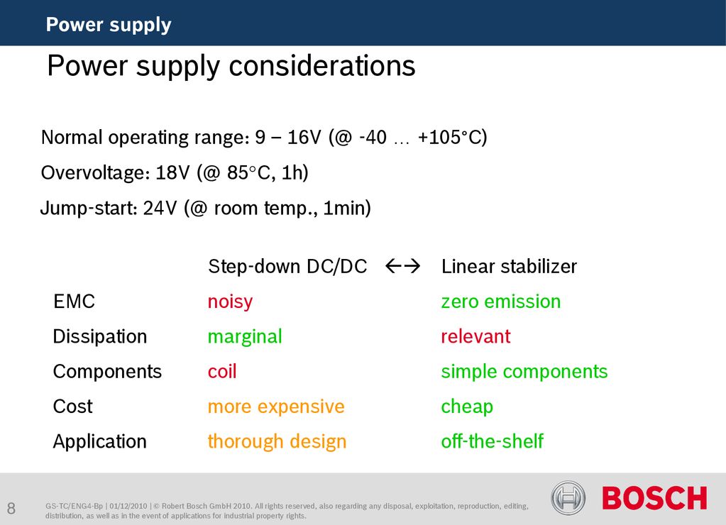 Power supply considerations