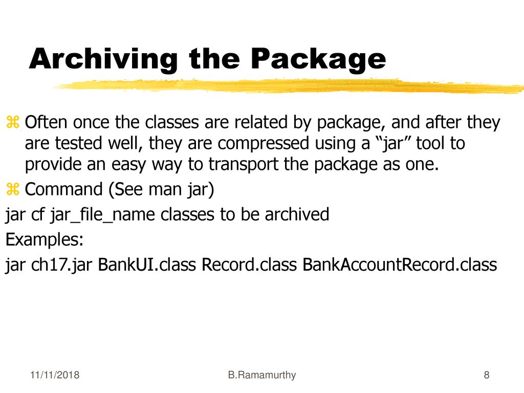 Java Packages B Ramamurthy 11 11 18 B Ramamurthy Ppt Download