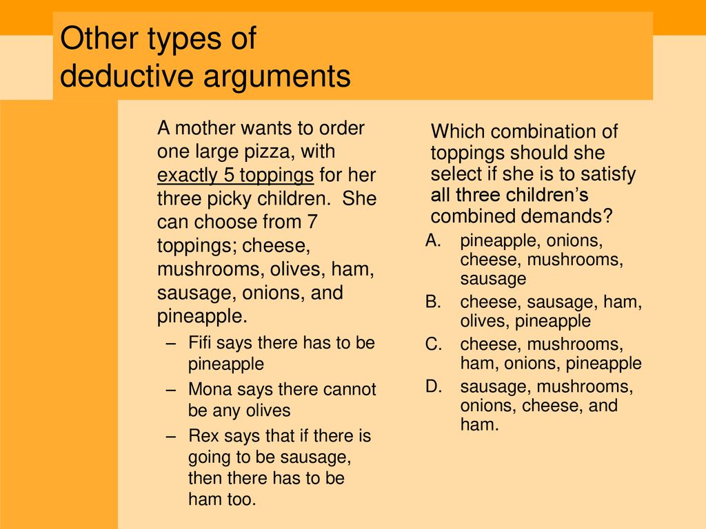 Other types of deductive arguments