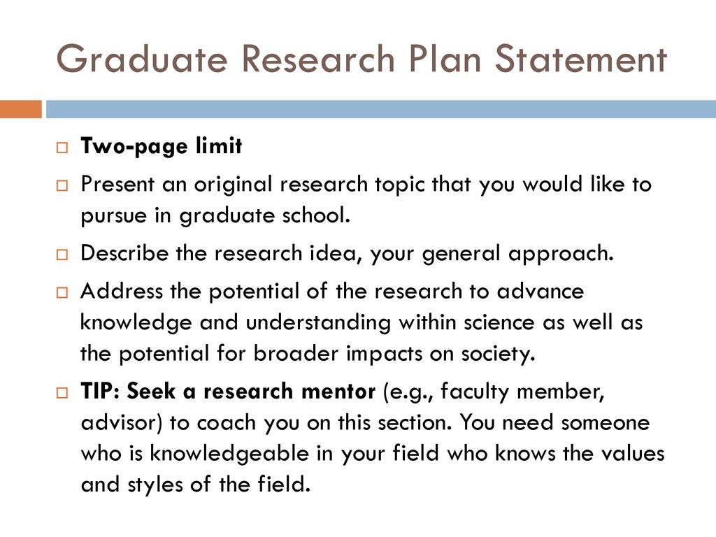 graduate research plan statement nsf