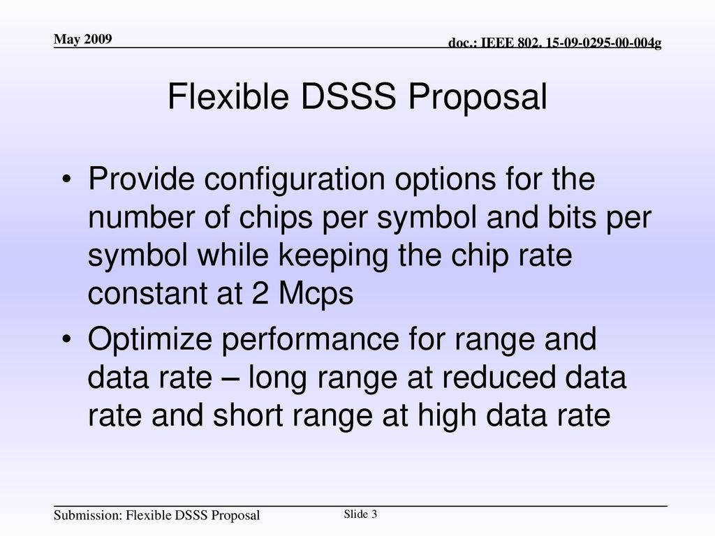 Flexible DSSS Proposal