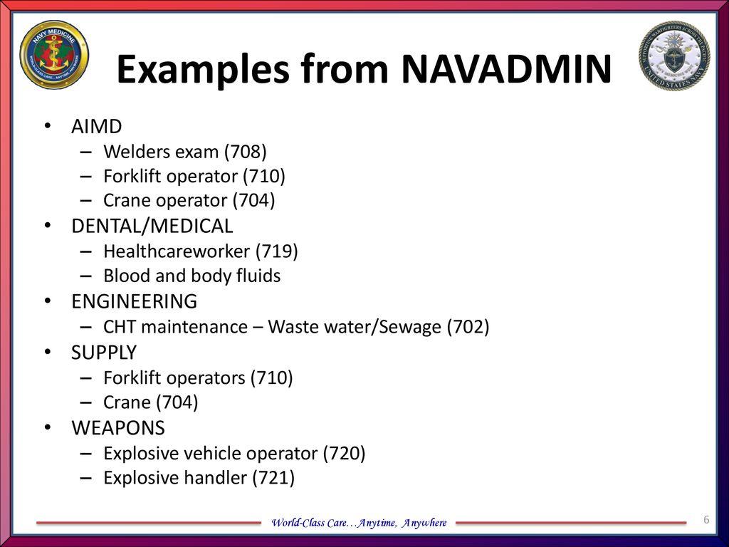 Medical Surveillance Program Administration for Forces Afloat ppt
