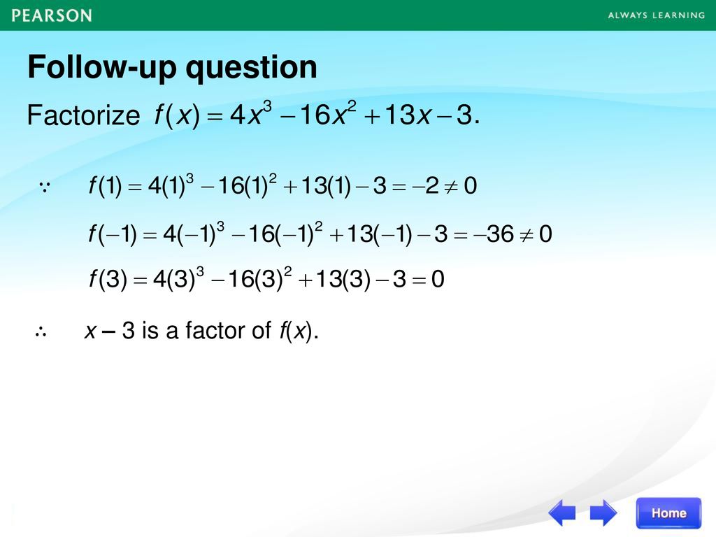 Factor Theorem Ppt Download