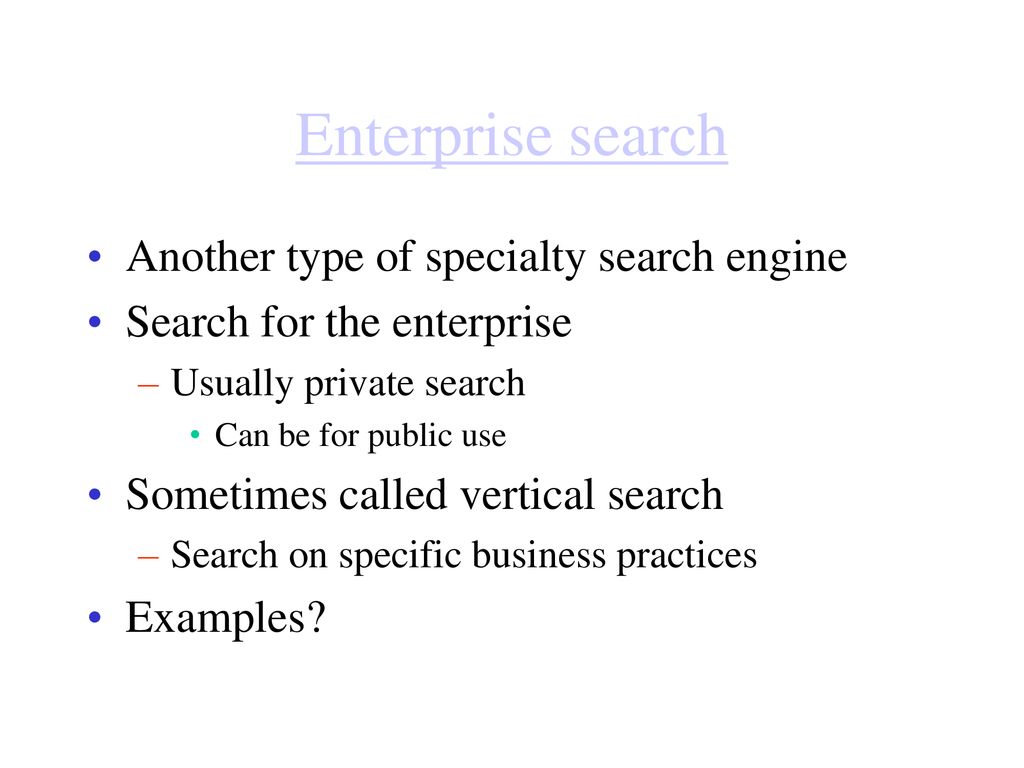 Specialty/Vertical Search Engines - ppt download