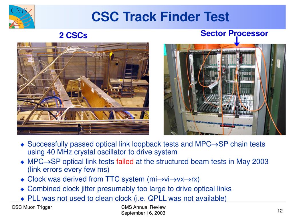 CSC Track Finder Test Sector Processor 2 CSCs