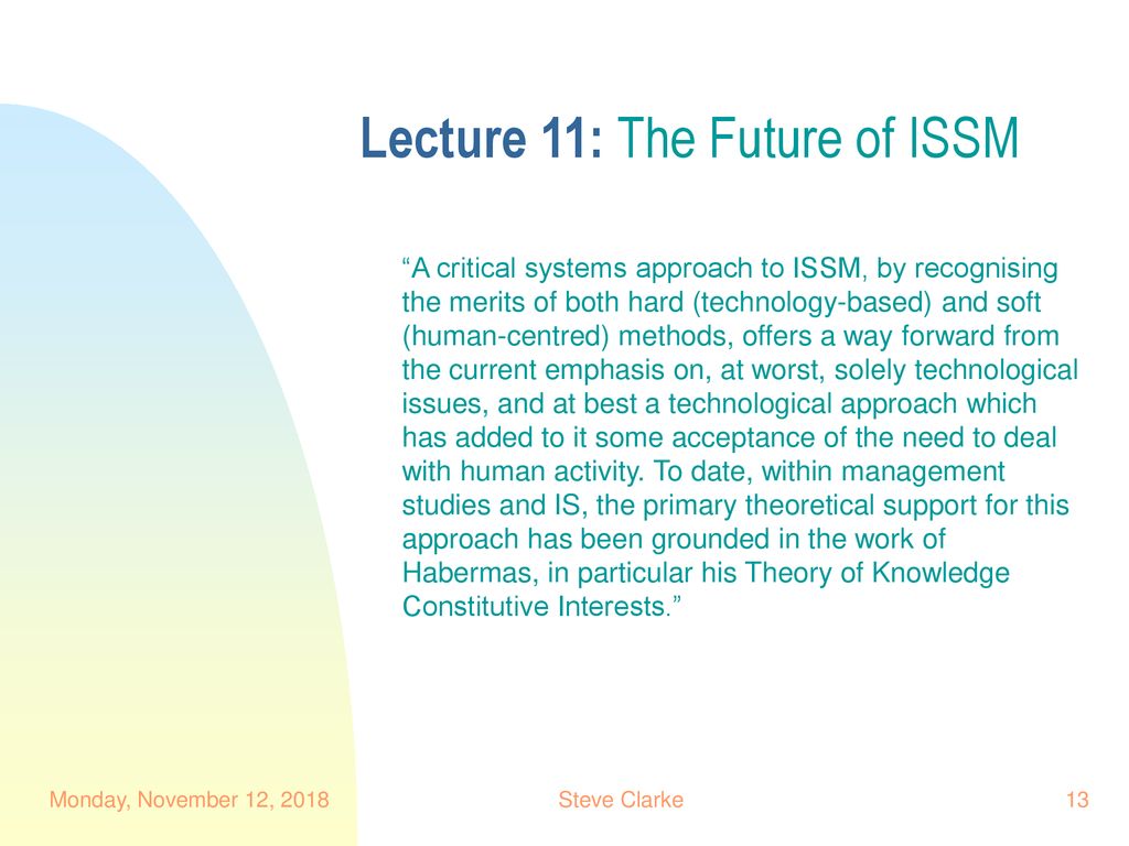 Lecture 11: The Future of ISSM