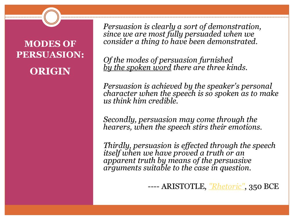 MODES OF PERSUASION Writing workshop #3. - ppt download