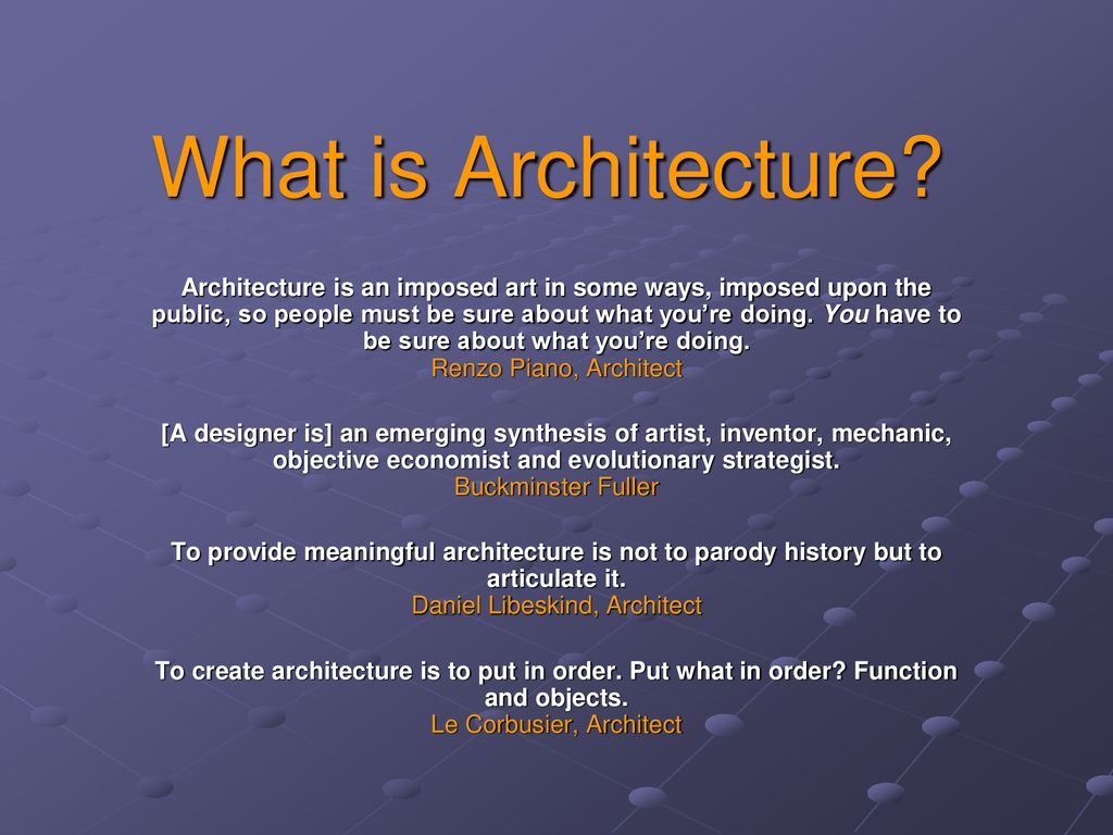 What is Architecture