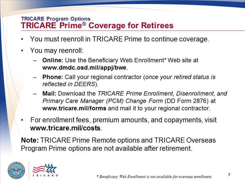 TRICARE Your Military Health Plan Transitioning from Active Duty to