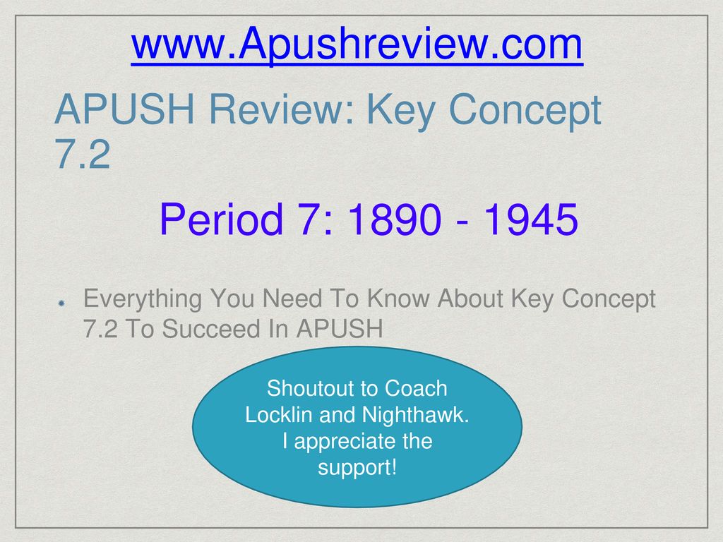 APUSH Review Key Concept ppt download