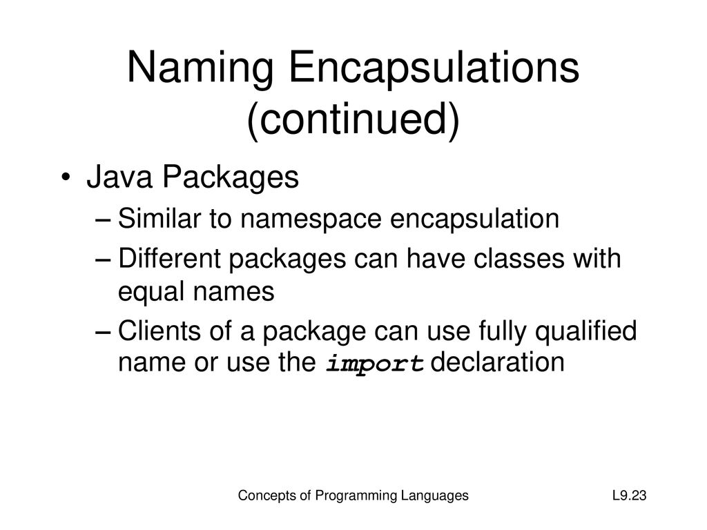 Lecture 9 Concepts of Programming Languages - ppt download