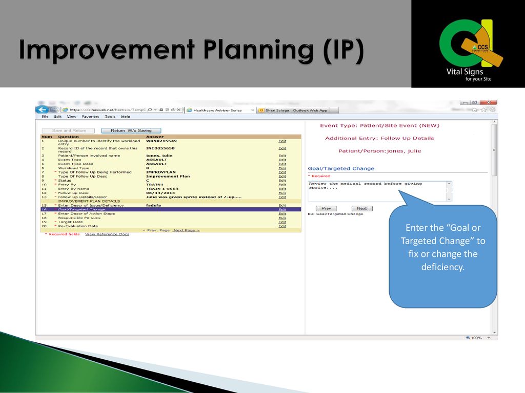 Improvement Planning (IP)