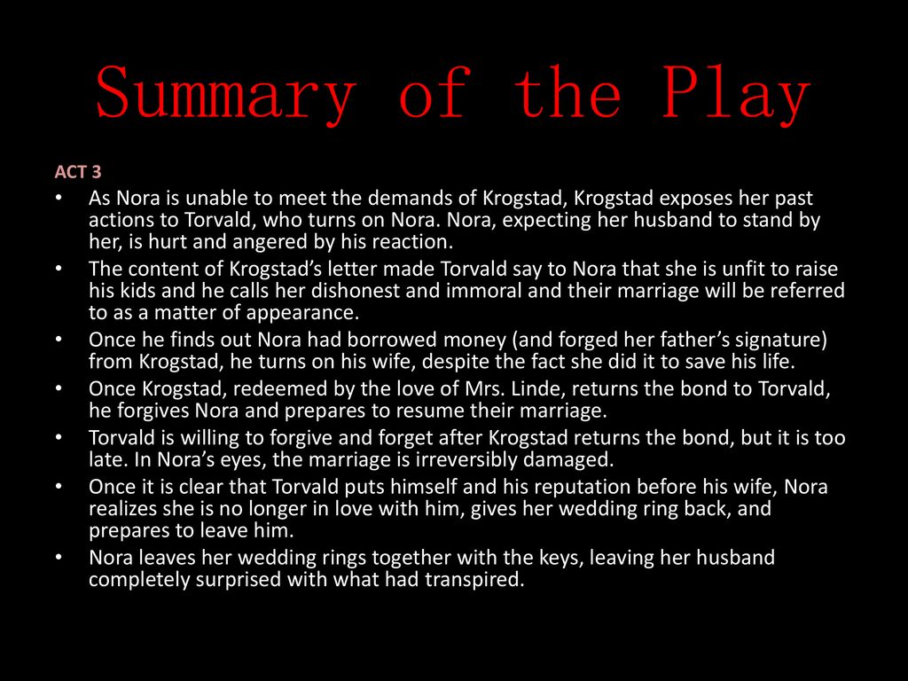 Summary of the Play ACT 3.