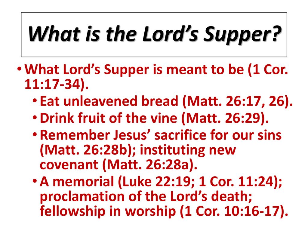 What is the Lord’s Supper