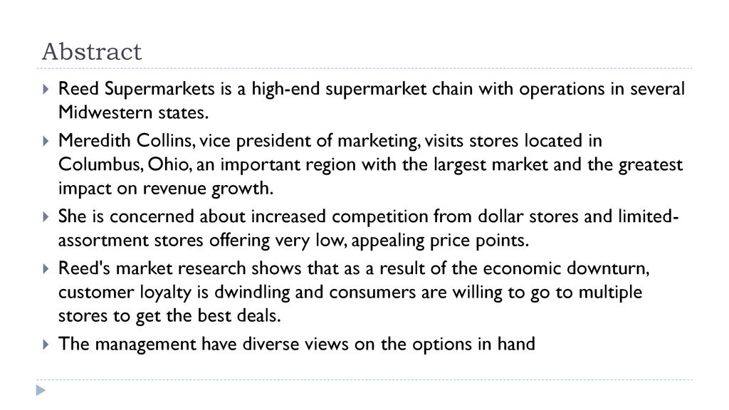 Reed Super Market A New Wave of Competitors - ppt download