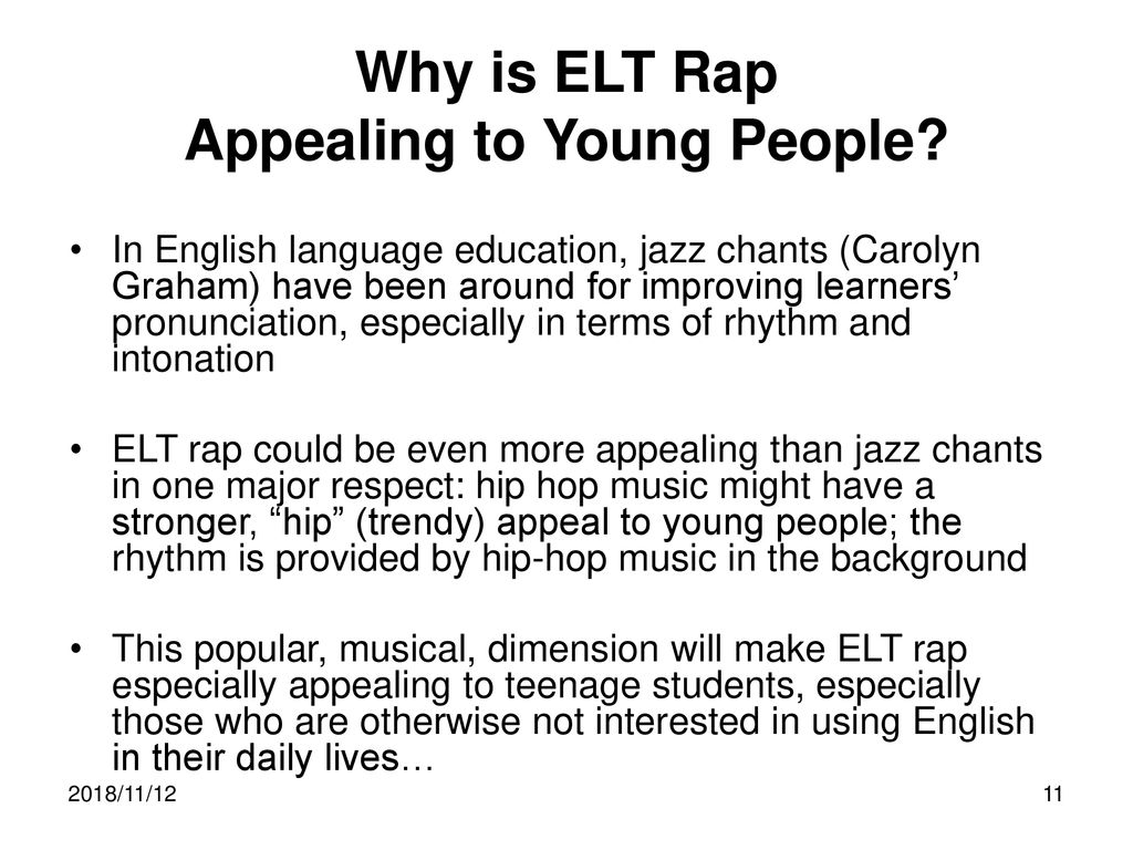 Why is ELT Rap Appealing to Young People