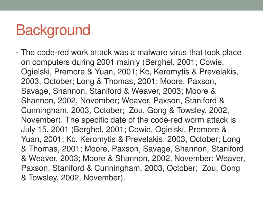 Code Red Worm Attack On Computers Ppt Download