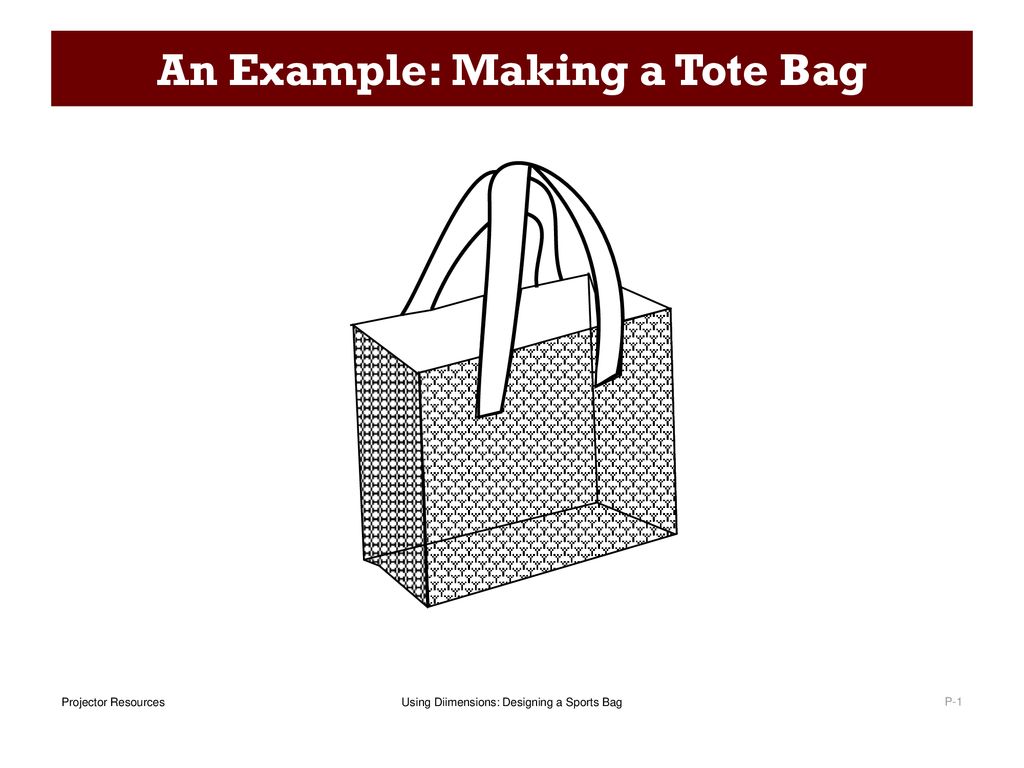 An Example: Making a Tote Bag