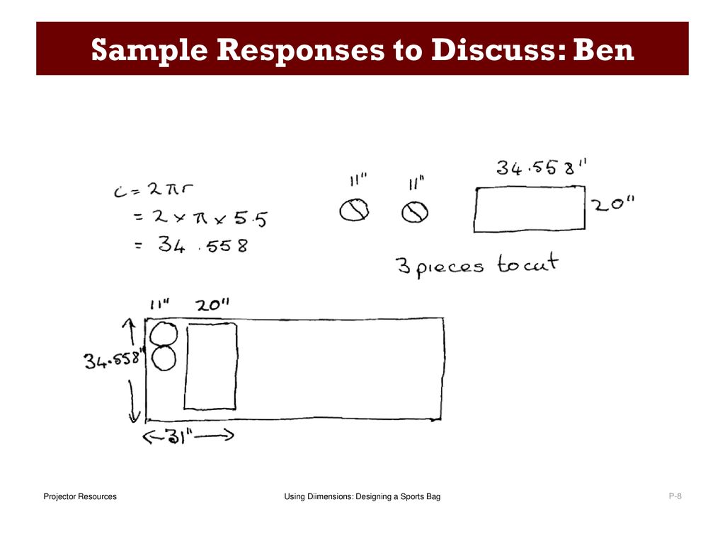 Sample Responses to Discuss: Ben