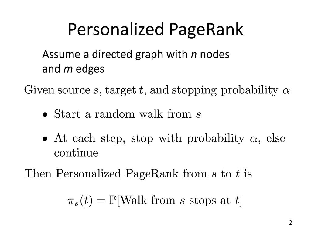 Sublinear algorithms for personalized pagerank with applications ppt