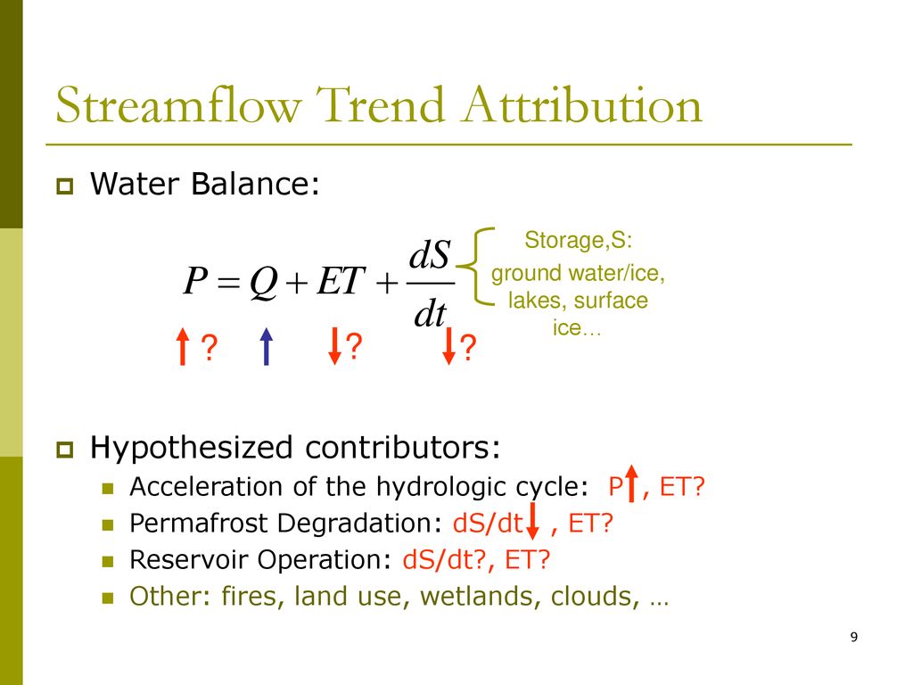 Understanding the Causes of Hydrologic Changes in the Eurasian Arctic ...