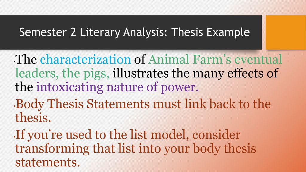 what is a thesis for animal farm