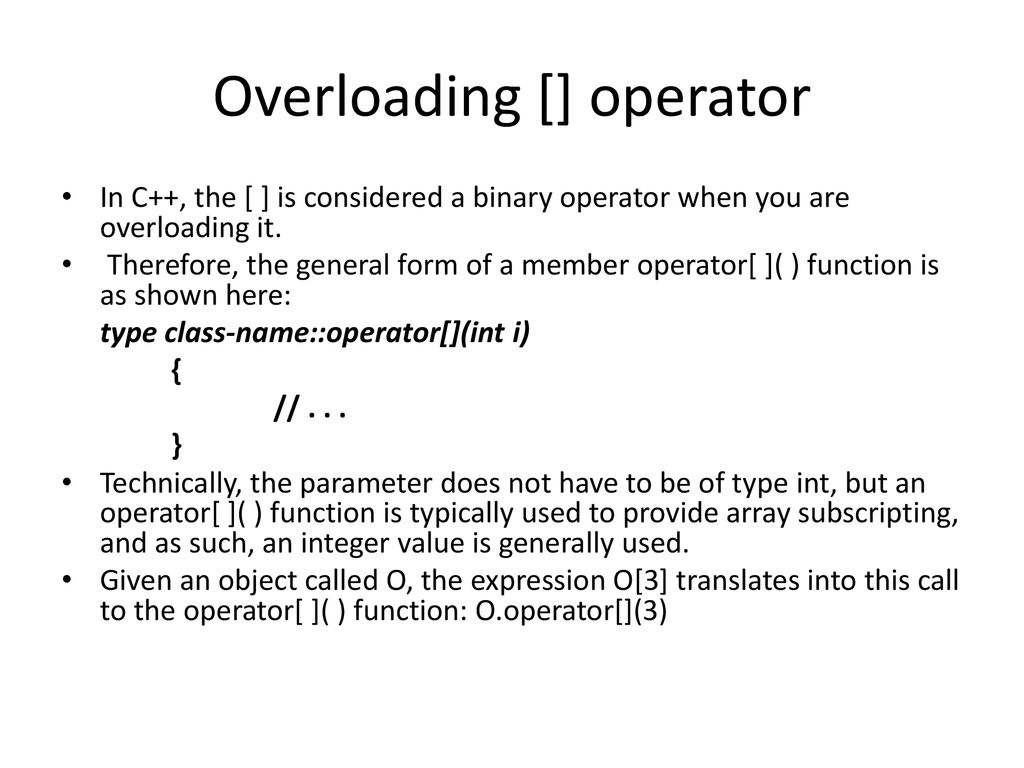 Overloading [] operator