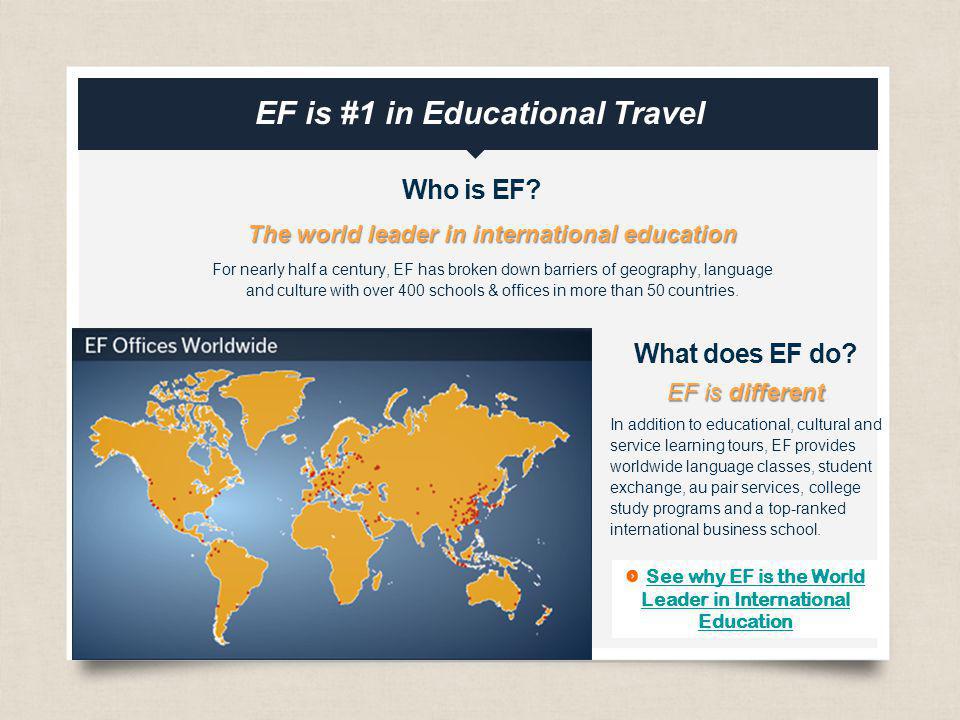 EF is #1 in Educational Travel