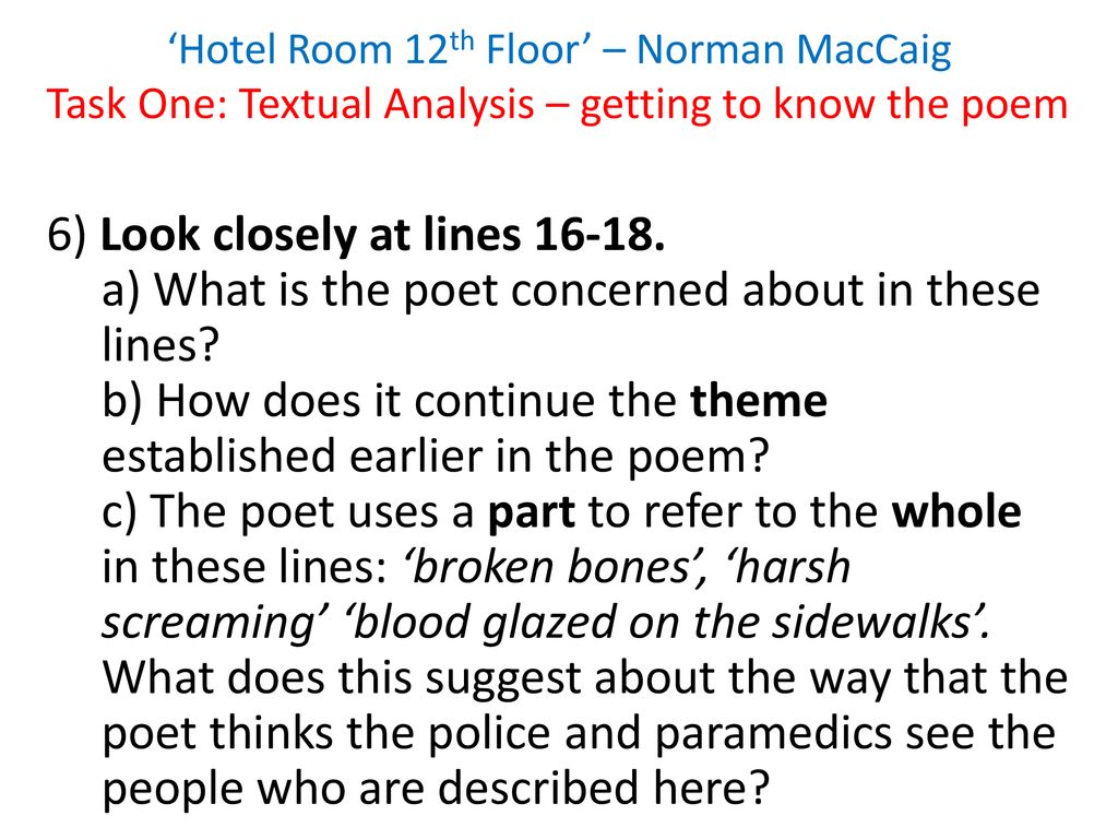 Hotel Room 12th Floor Norman Maccaig Ppt Download