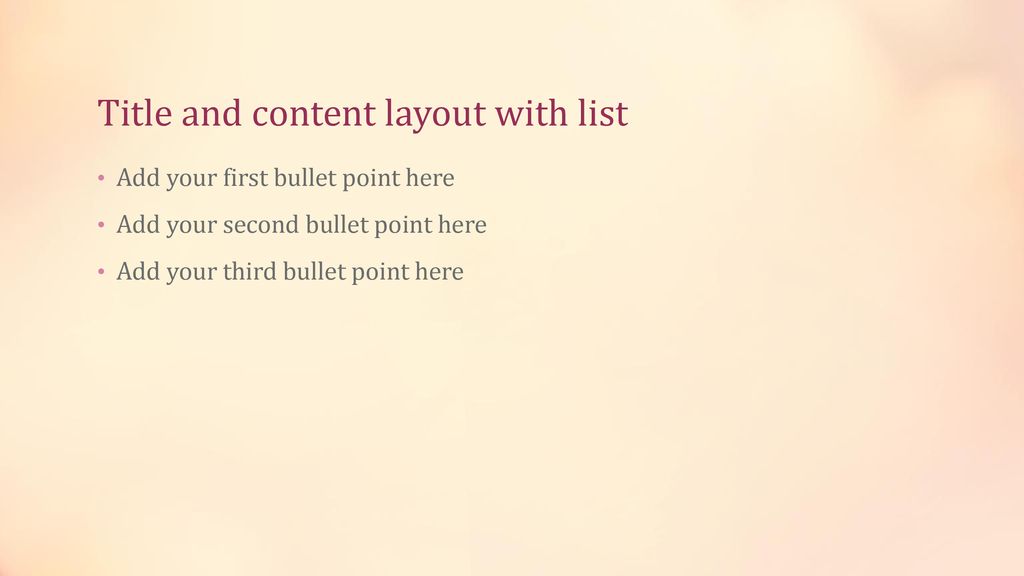 Title and content layout with list