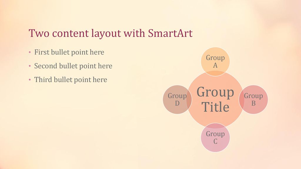 Two content layout with SmartArt