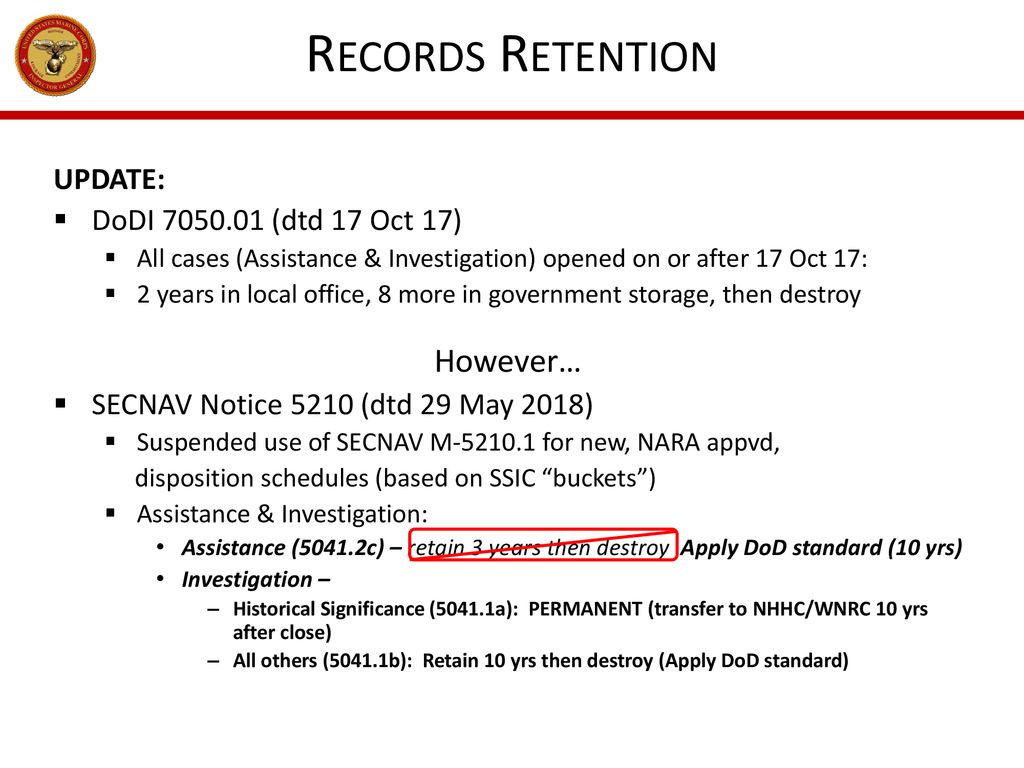 Secnav M 5210.2 Ssic Manual