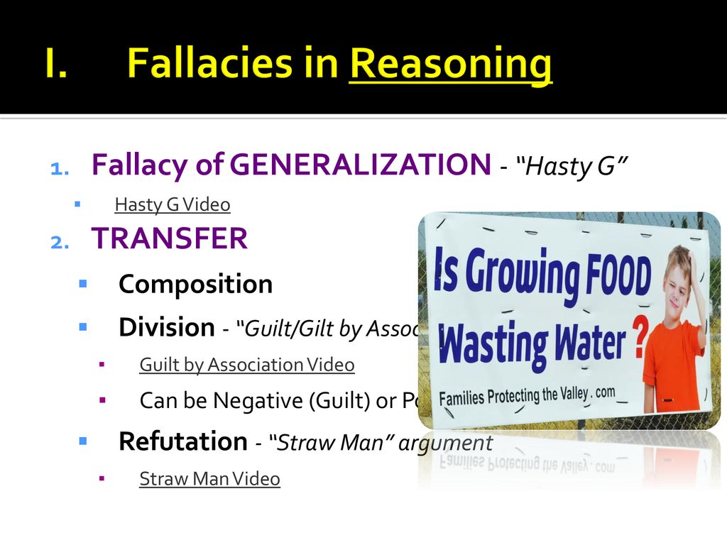 Fallacies in Reasoning