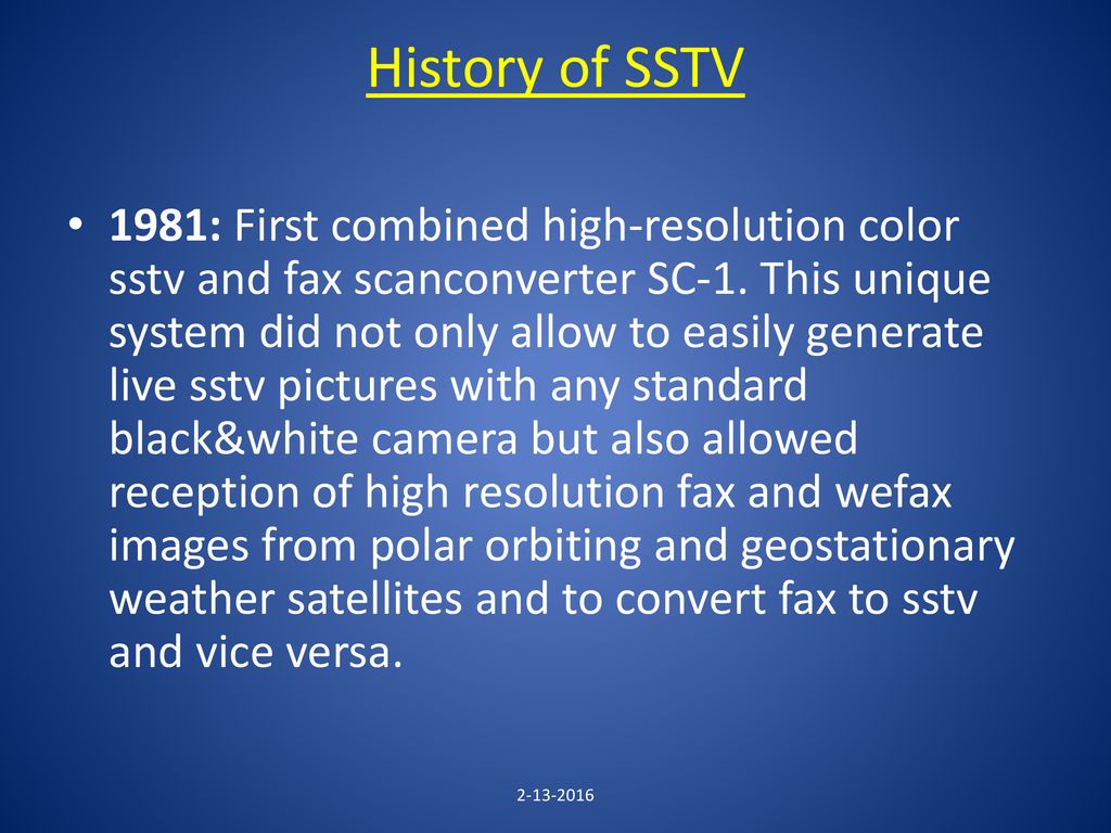 Slow Scan Television SSTV