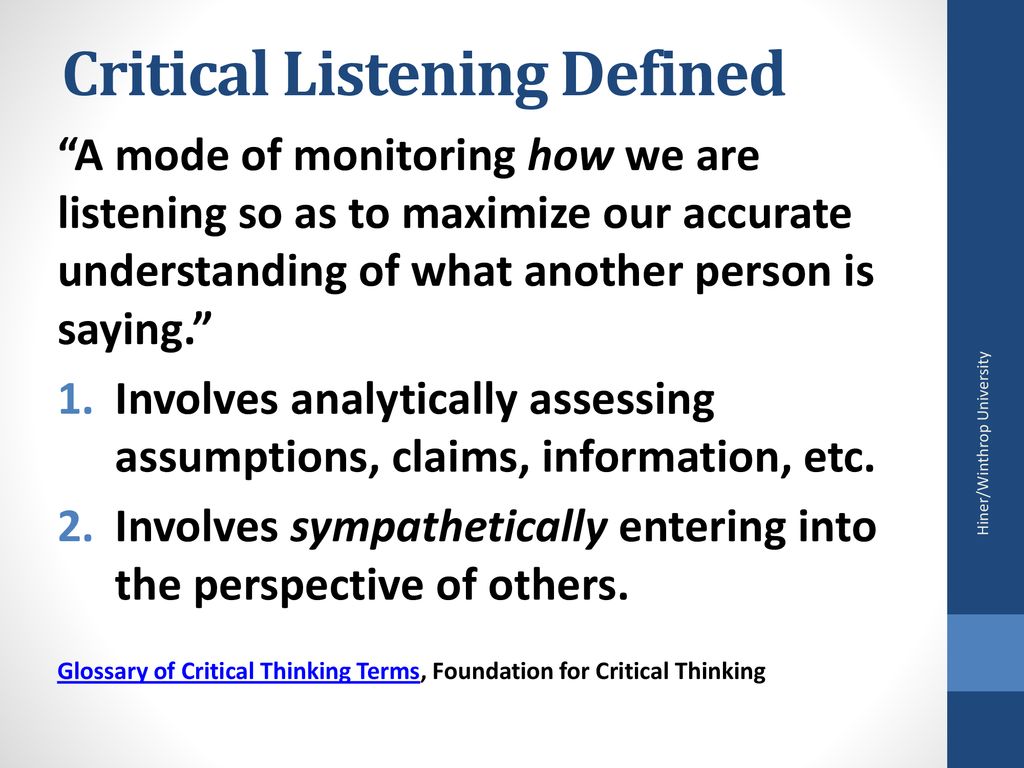 Comprehensive Listening Examples